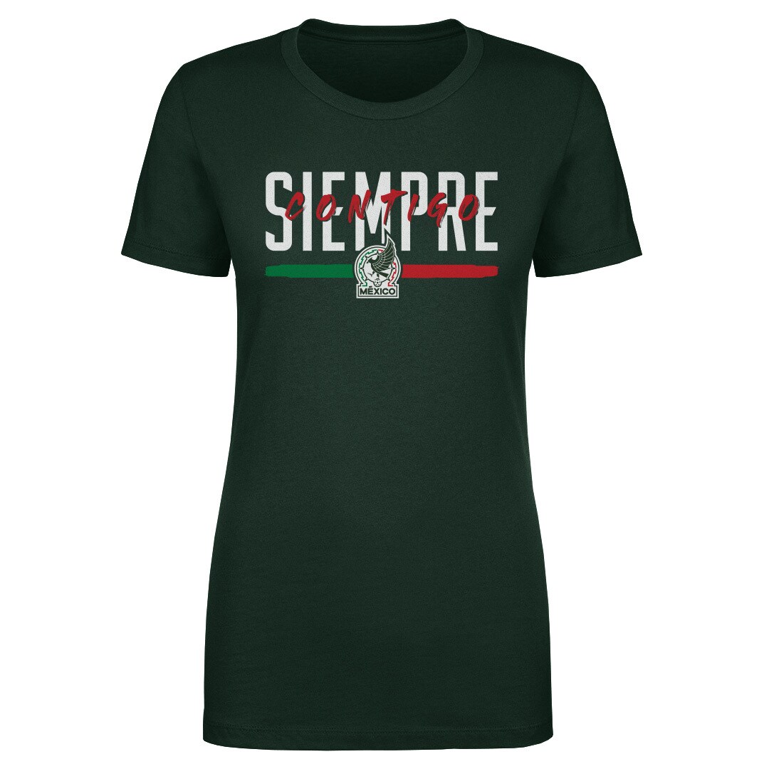 Shop mexico national team 500 level women8217s siempre contigo t-shirt – dark green – Mexico Football Shirts & World Cup Jerseys