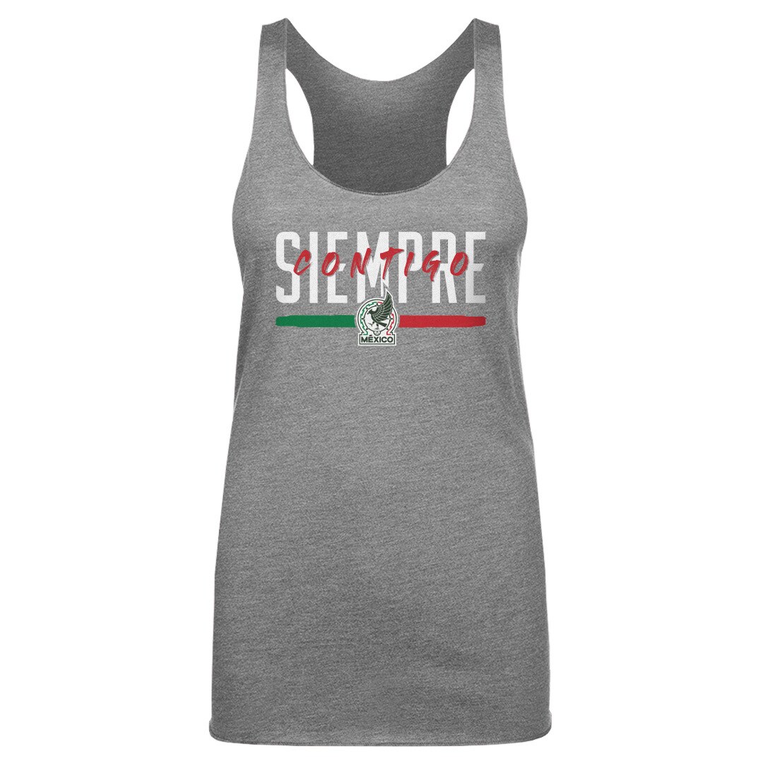 Shop mexico national team 500 level women8217s siempre contigo tri-blend tank top – gray – Mexico Football Shirts & World Cup Jerseys