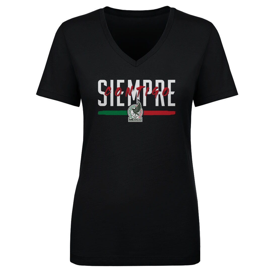 Shop mexico national team 500 level women8217s siempre contigo v-neck t-shirt – black – Mexico Football Shirts & World Cup Jerseys