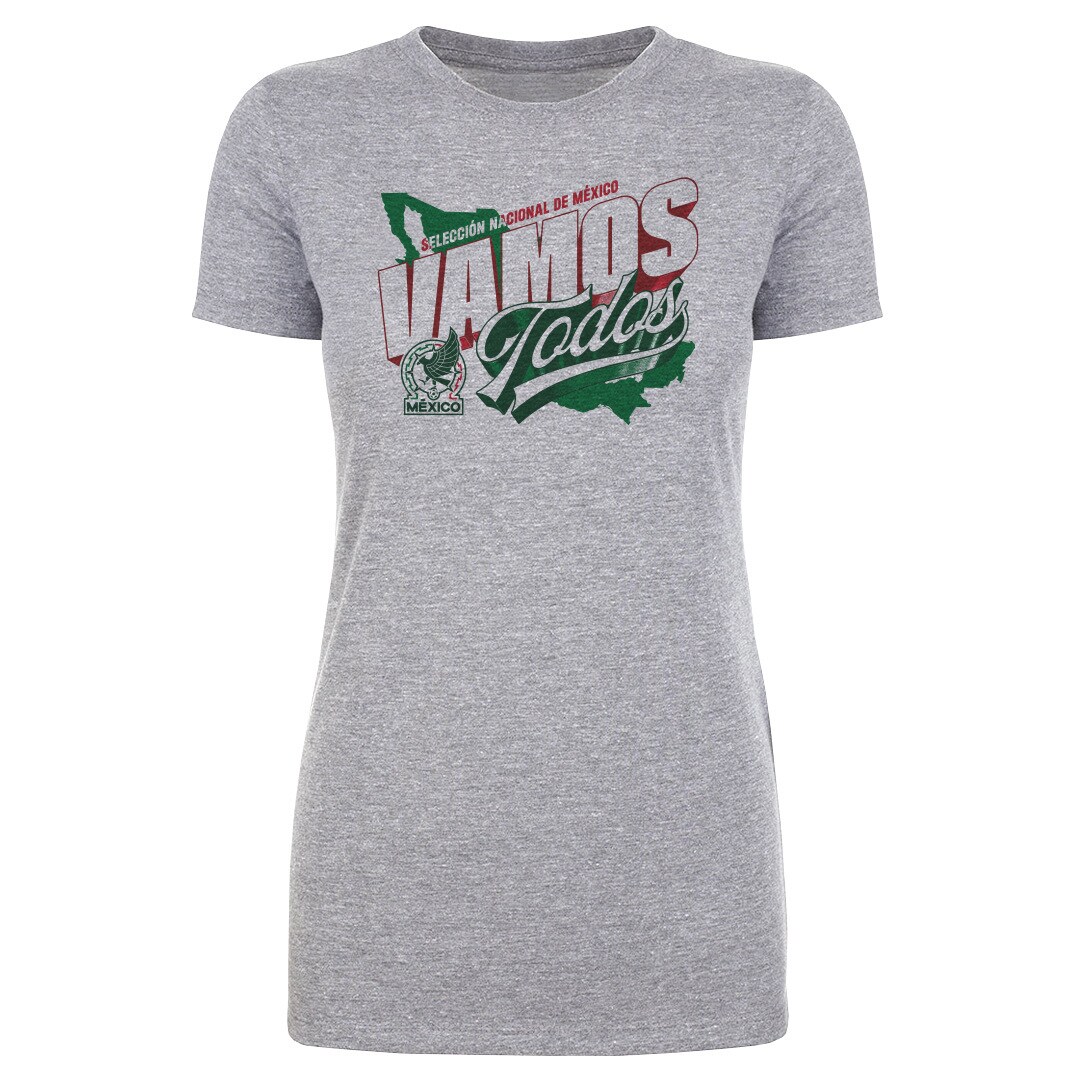 Shop mexico national team 500 level women8217s vamos todos country t-shirt – heather gray – Mexico Football Shirts & World Cup Jerseys