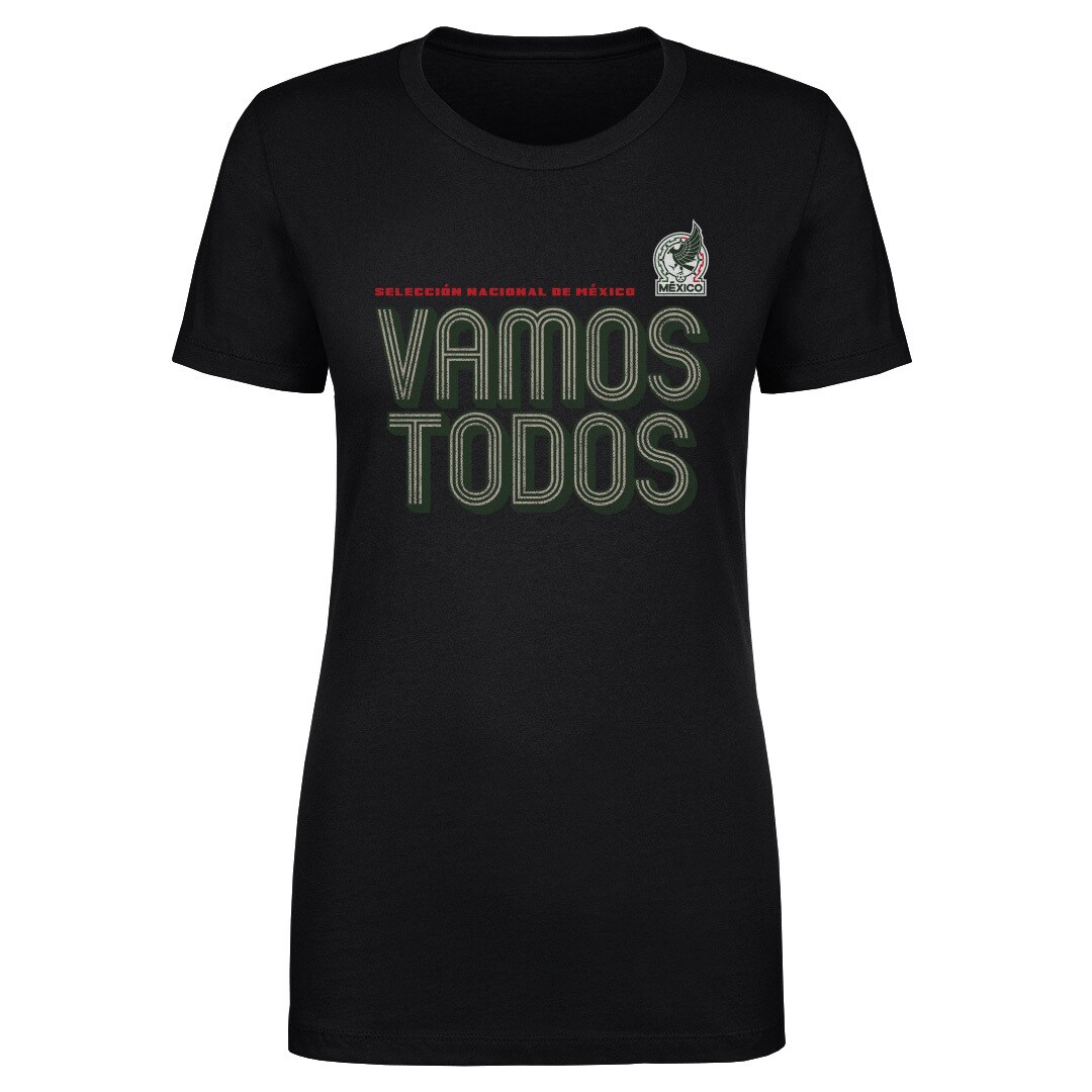 Shop mexico national team 500 level women8217s vamos todos inline bold t-shirt – black – Mexico Football Shirts & World Cup Jerseys
