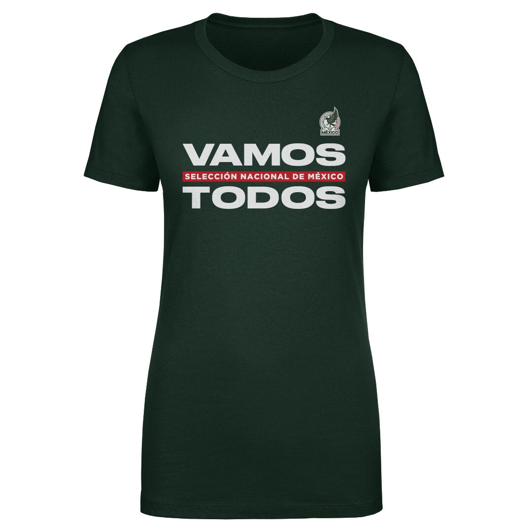 Shop mexico national team 500 level women8217s vamos todos t-shirt – dark green – Mexico Football Shirts & World Cup Jerseys