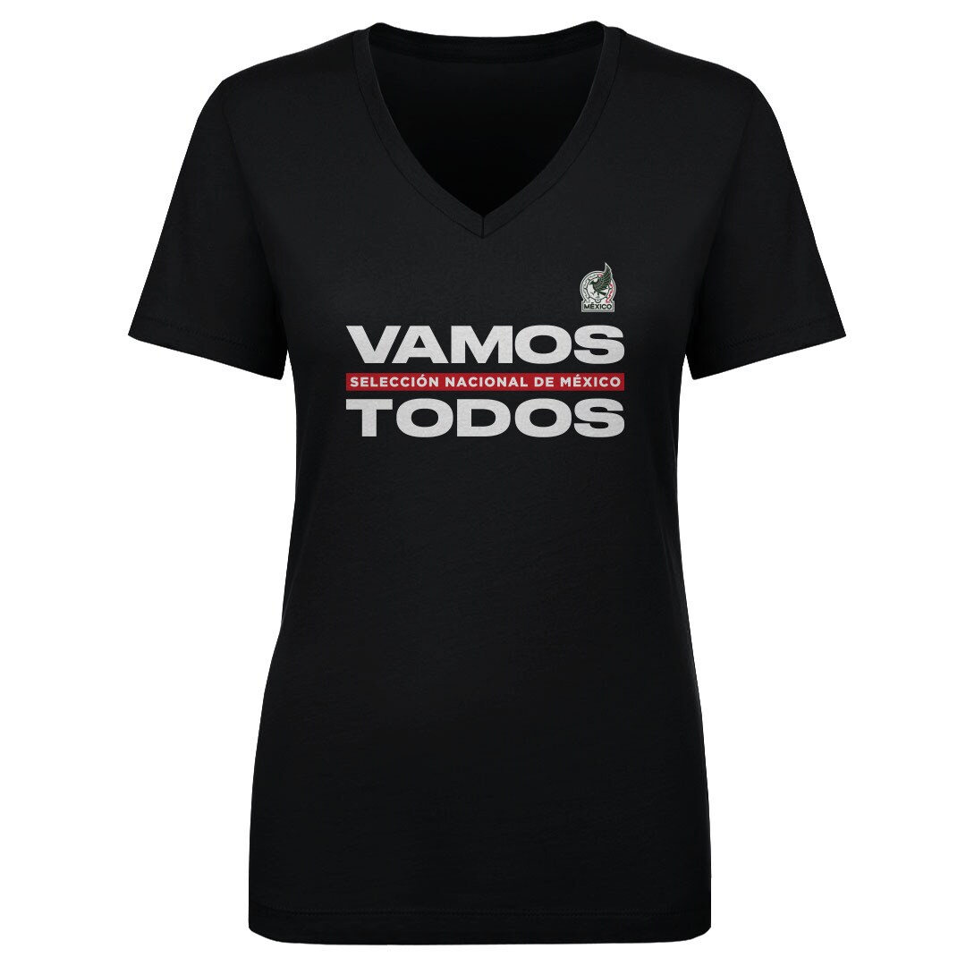 Shop mexico national team 500 level women8217s vamos todos v-neck t-shirt – black – Mexico Football Shirts & World Cup Jerseys