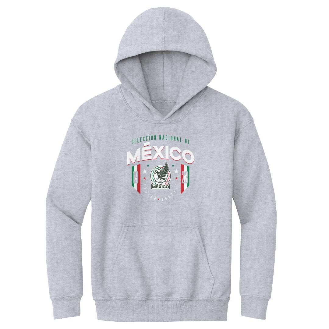 Shop mexico national team 500 level youth 1923 pullover hoodie – gray – Mexico Football Shirts & World Cup Jerseys