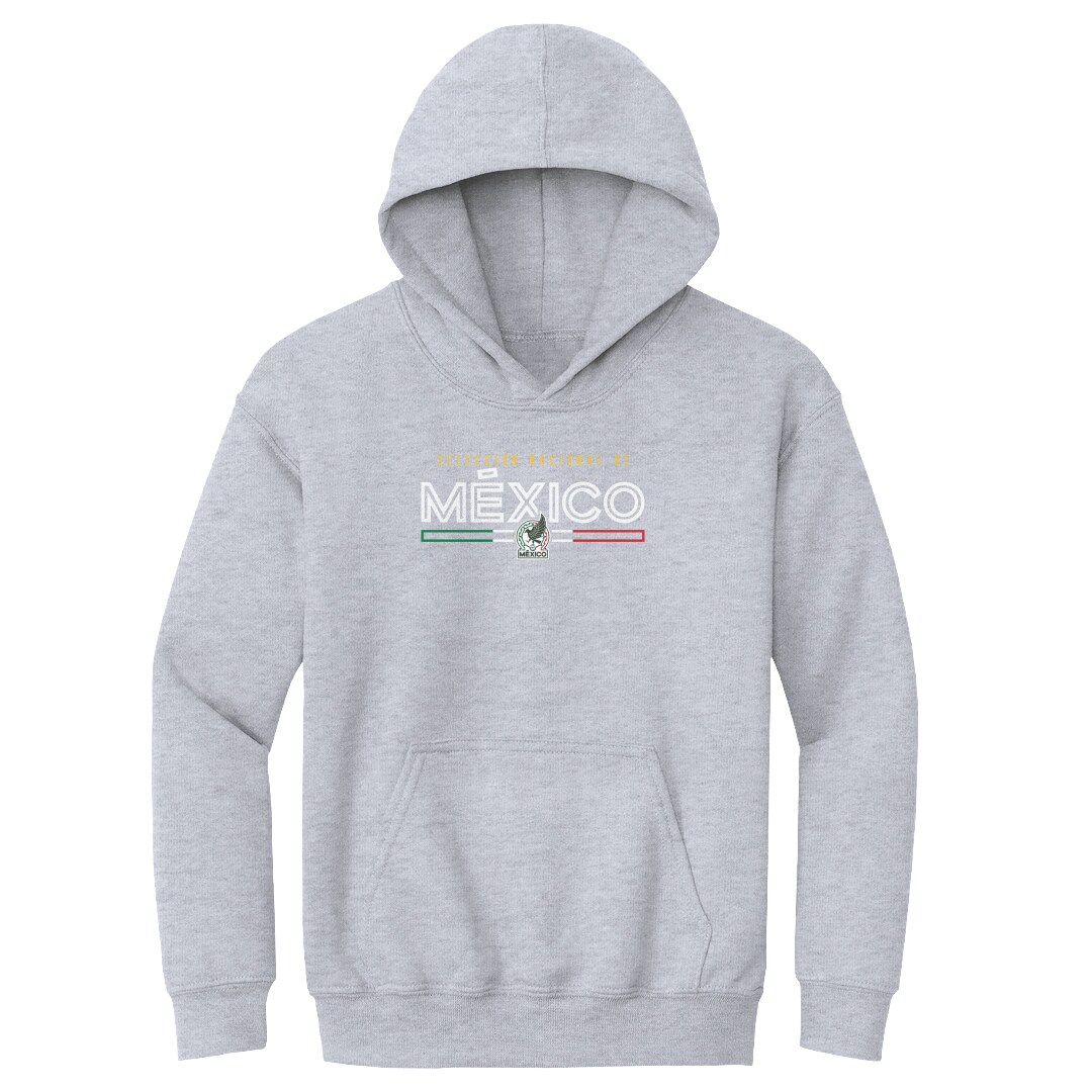 Shop mexico national team 500 level youth inline pullover hoodie – gray – Mexico Football Shirts & World Cup Jerseys