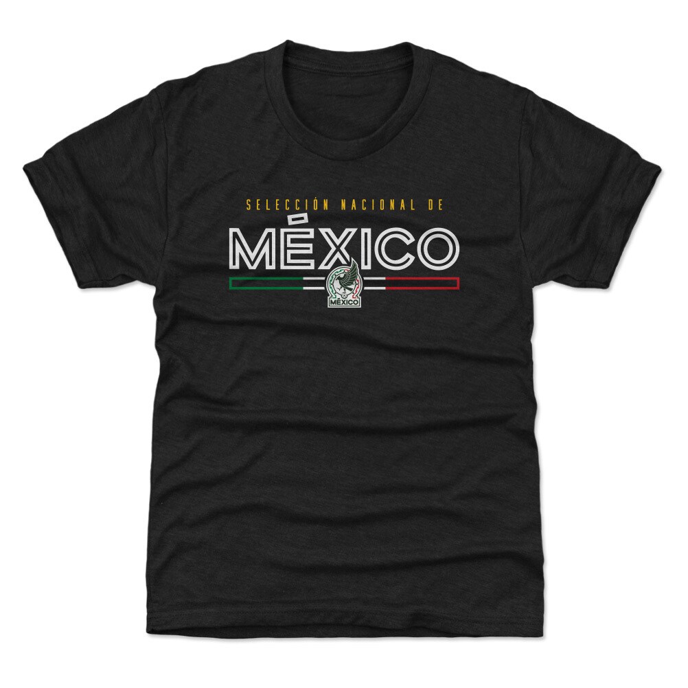 Shop mexico national team 500 level youth inline tri-blend t-shirt – black – Mexico Football Shirts & World Cup Jerseys
