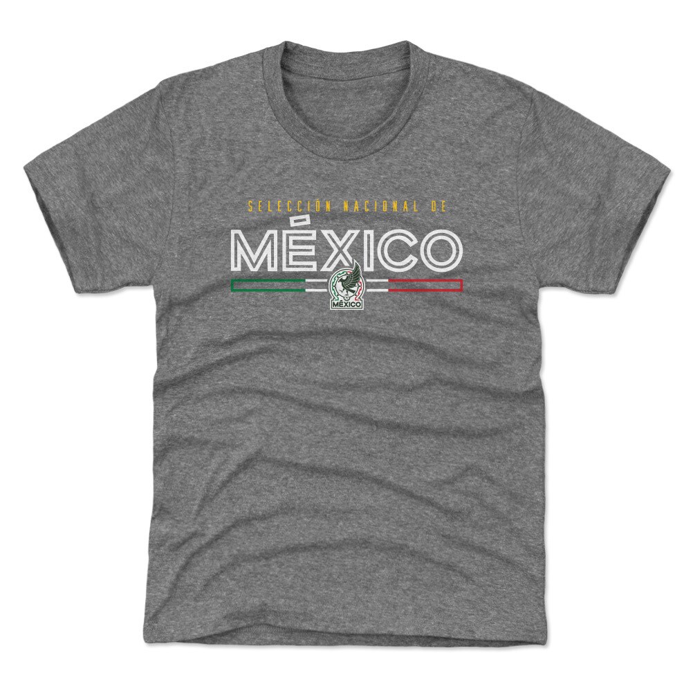 Shop mexico national team 500 level youth inline tri-blend t-shirt – gray – Mexico Football Shirts & World Cup Jerseys