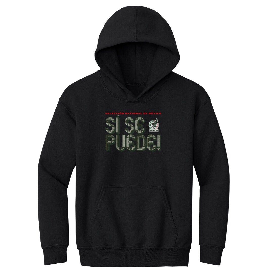 Shop mexico national team 500 level youth si se puede inline bold pullover hoodie – black – Mexico Football Shirts & World Cup Jerseys
