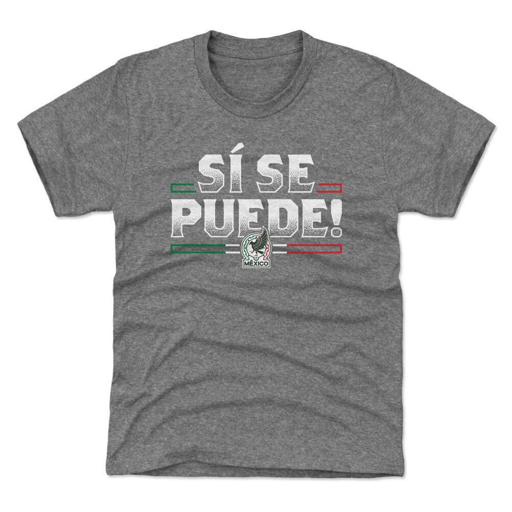 Shop mexico national team 500 level youth si se puede t-shirt – gray – Mexico Football Shirts & World Cup Jerseys