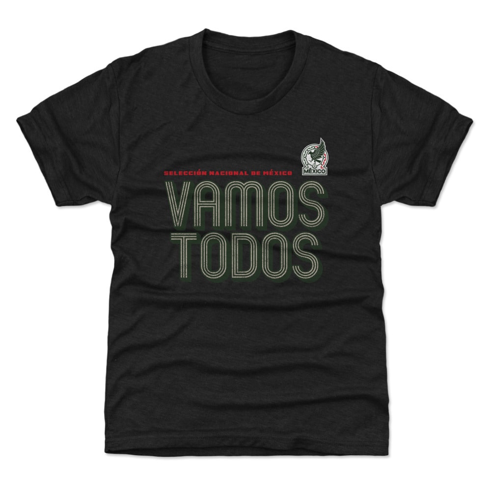 Shop mexico national team 500 level youth vamos todos inline bold t-shirt – black – Mexico Football Shirts & World Cup Jerseys