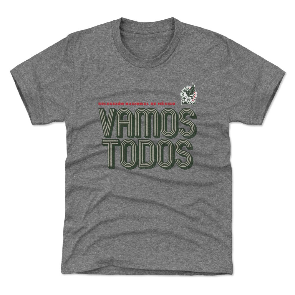 Shop mexico national team 500 level youth vamos todos inline bold t-shirt – gray – Mexico Football Shirts & World Cup Jerseys