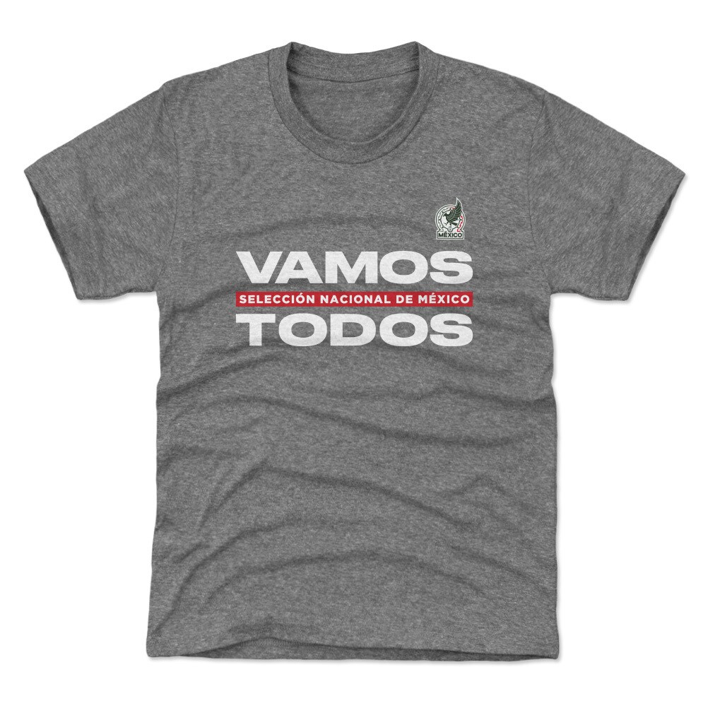 Shop mexico national team 500 level youth vamos todos t-shirt – gray – Mexico Football Shirts & World Cup Jerseys