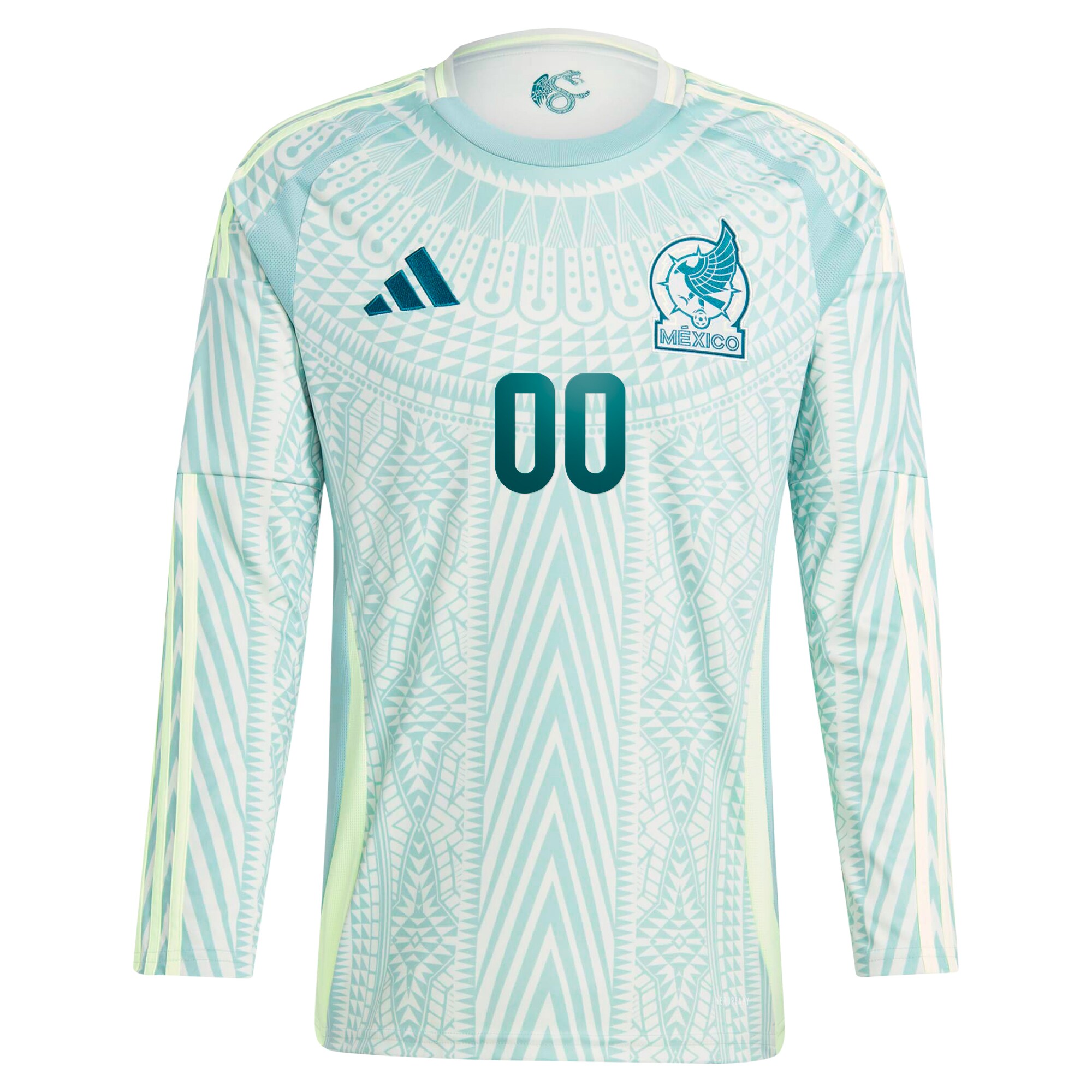Shop mexico national team adidas 2024 away replica custom long sleeve jersey – green – Mexico Football Shirts & World Cup Jerseys