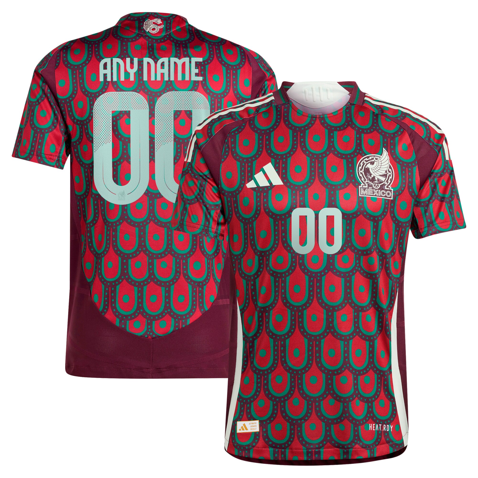 Shop mexico national team adidas 2024 home authentic custom jersey – burgundy – Mexico Football Shirts & World Cup Jerseys