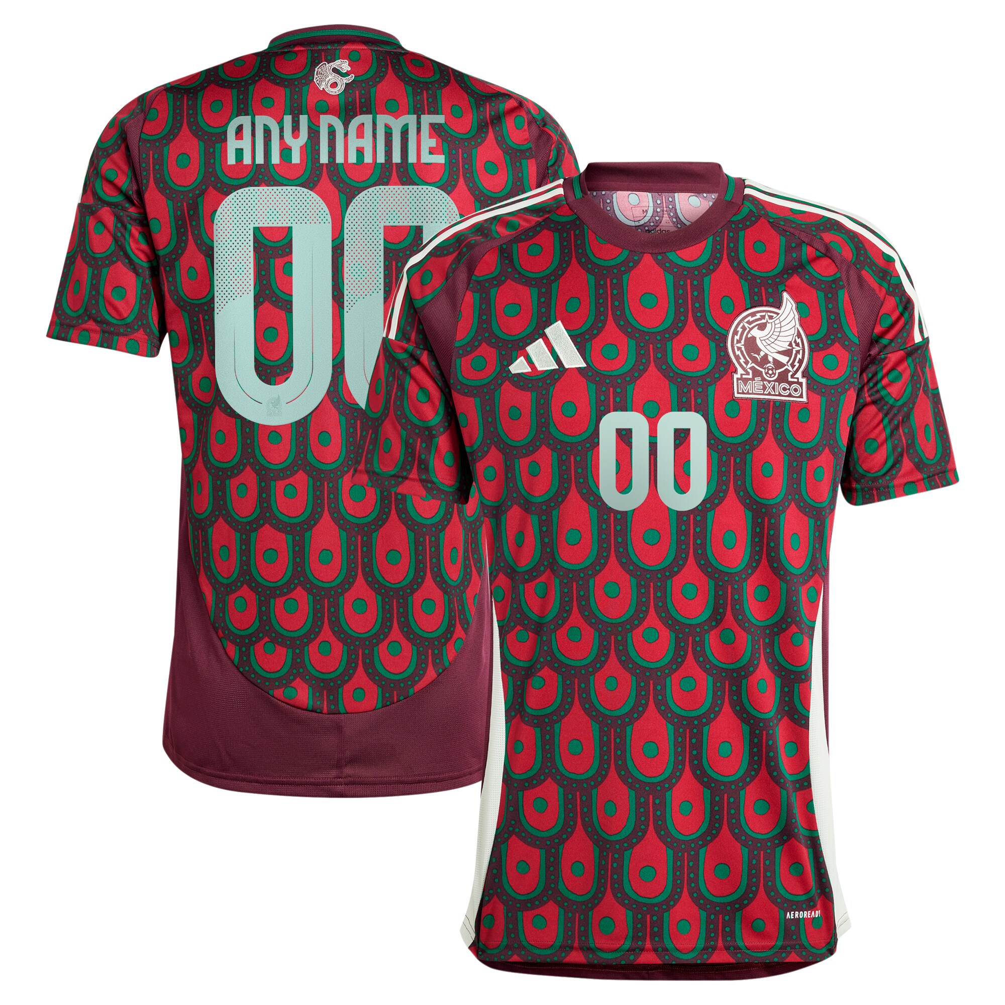 Shop mexico national team adidas 2024 home replica custom jersey – burgundy – Mexico Football Shirts & World Cup Jerseys