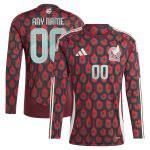 Shop mexico national team adidas 2024 home replica custom long sleeve jersey – burgundy – Mexico Football Shirts & World Cup Jerseys