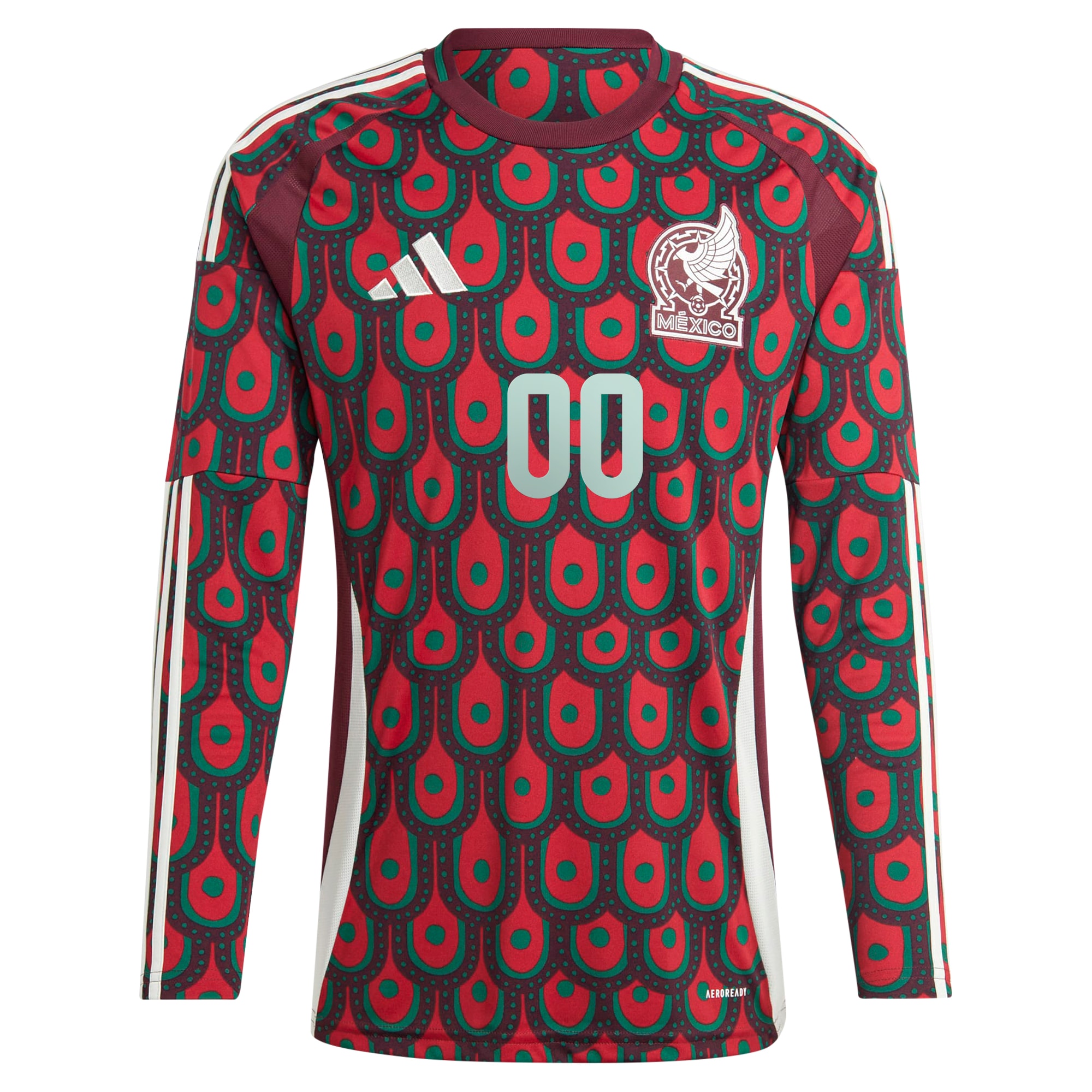 Shop mexico national team adidas 2024 home replica custom long sleeve jersey – burgundy – Mexico Football Shirts & World Cup Jerseys