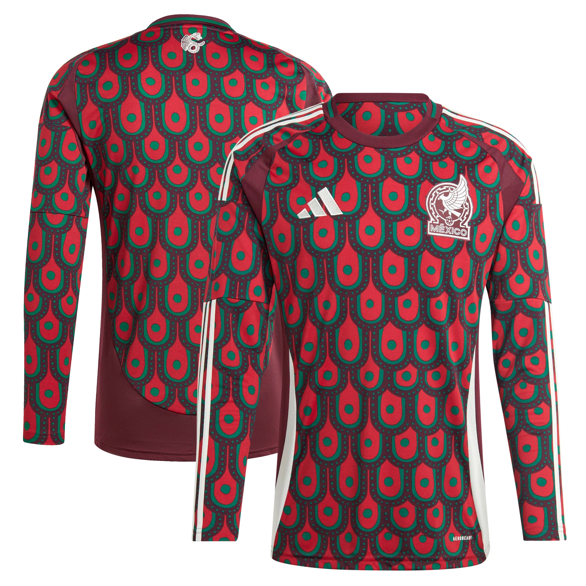 Shop mexico national team adidas 2024 home replica long sleeve jersey – burgundy – Mexico Football Shirts & World Cup Jerseys