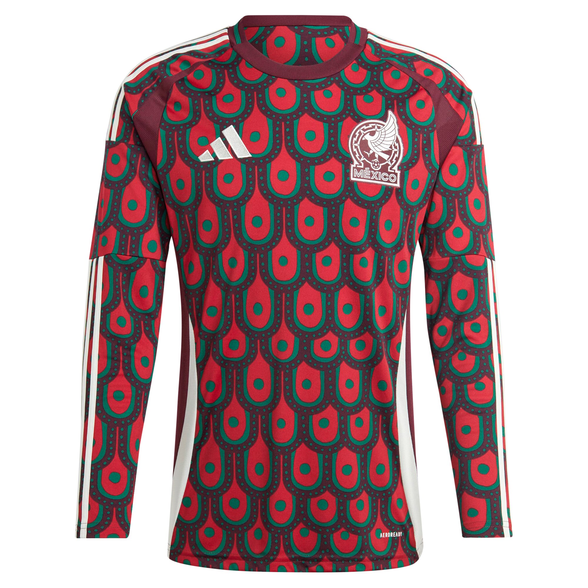 Shop mexico national team adidas 2024 home replica long sleeve jersey – burgundy – Mexico Football Shirts & World Cup Jerseys