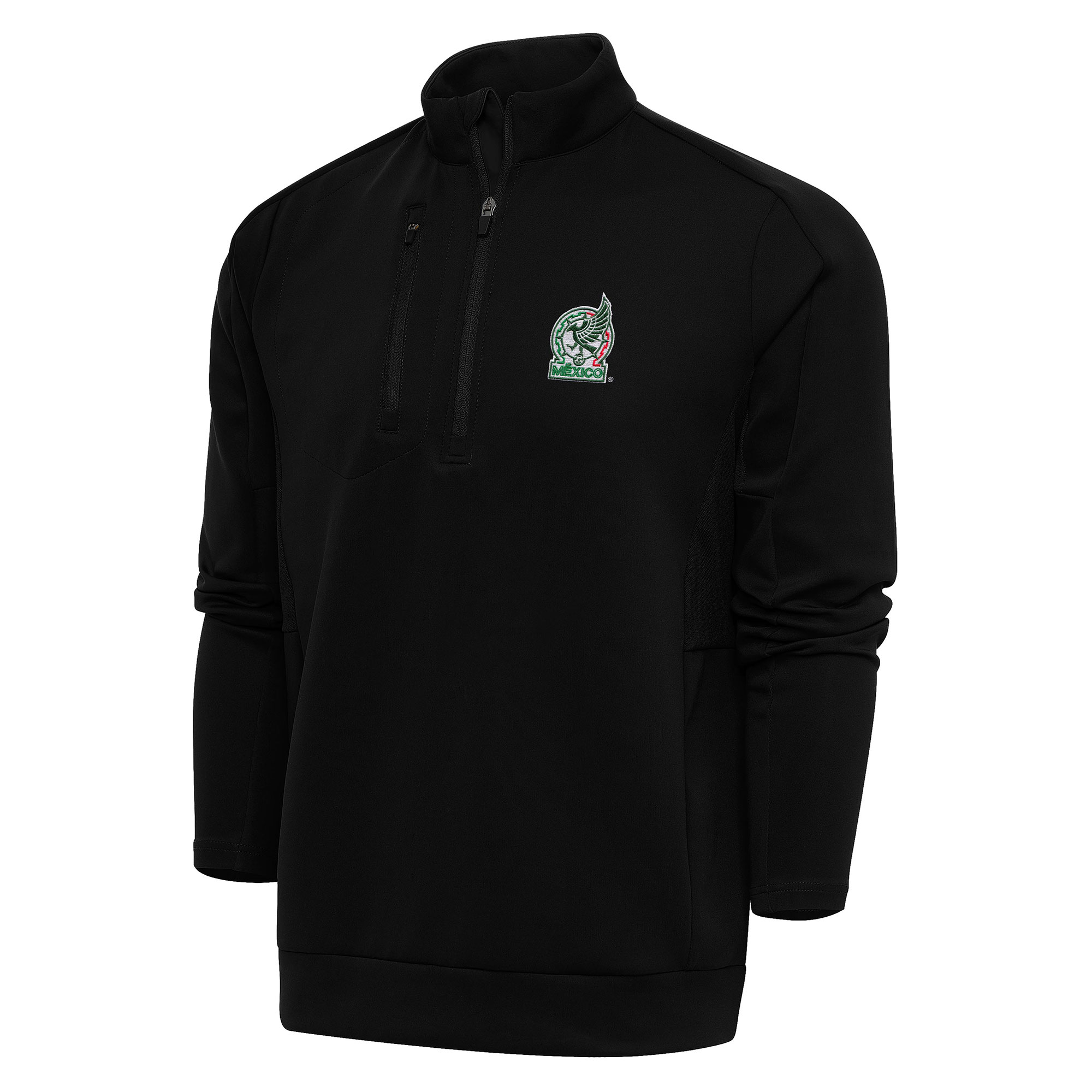 Shop mexico national team antigua genesis quarter-zip pullover – black – Mexico Football Shirts & World Cup Jerseys