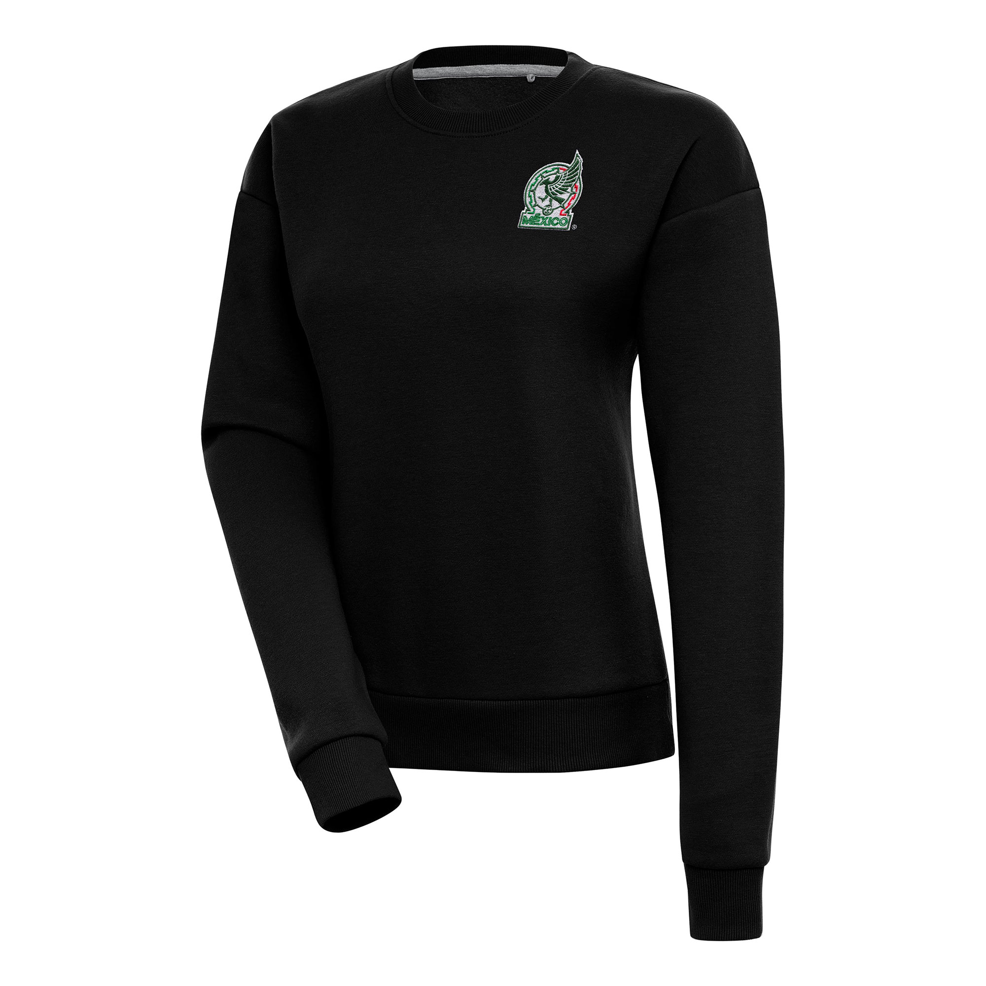 Shop mexico national team antigua women8217s takeover crewneck pullover sweatshirt – black – Mexico Football Shirts & World Cup Jerseys