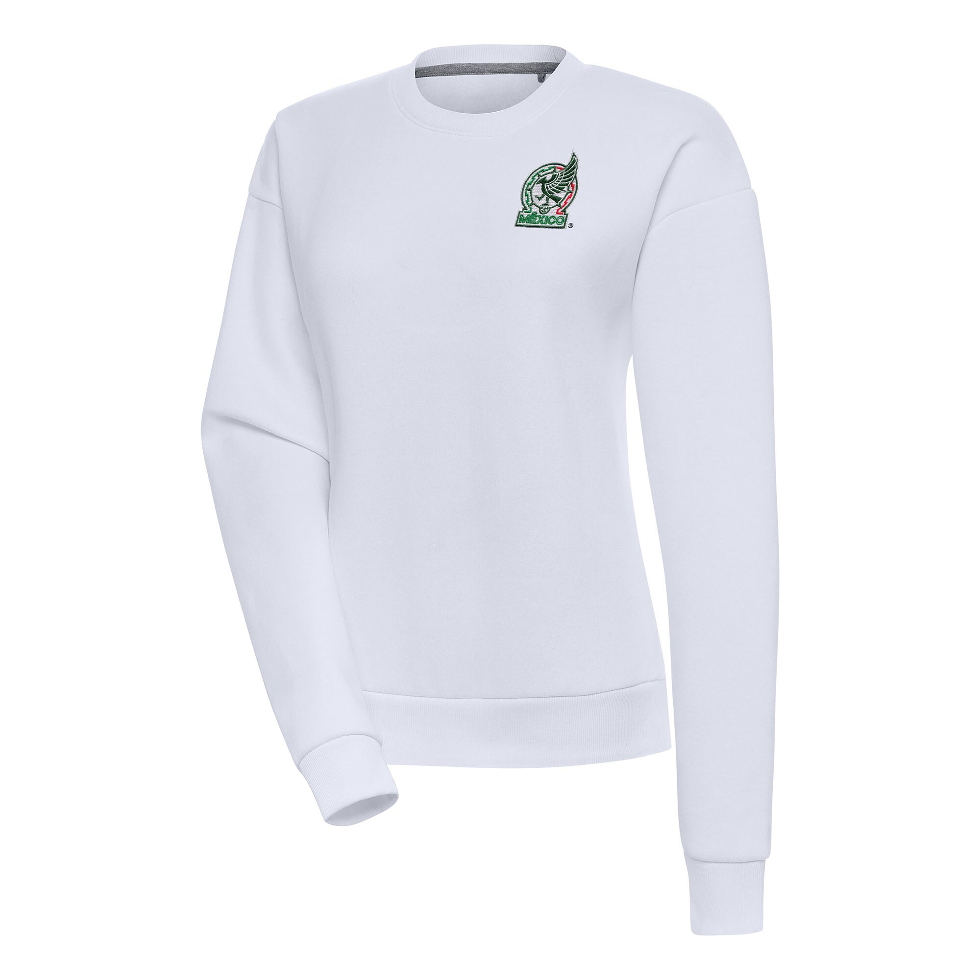 Shop mexico national team antigua women8217s takeover crewneck pullover sweatshirt – white – Mexico Football Shirts & World Cup Jerseys