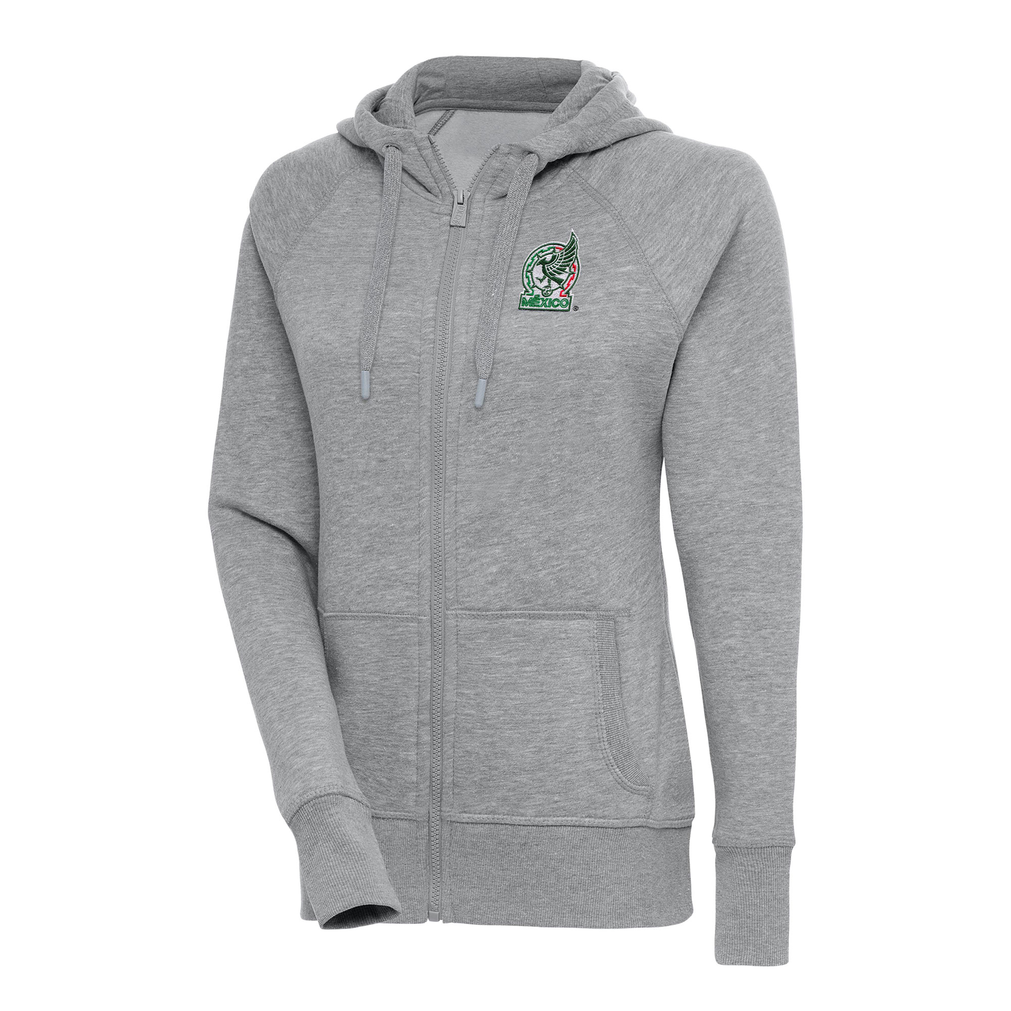 Shop mexico national team antigua women8217s takeover full-zip hoodie – heather gray – Mexico Football Shirts & World Cup Jerseys