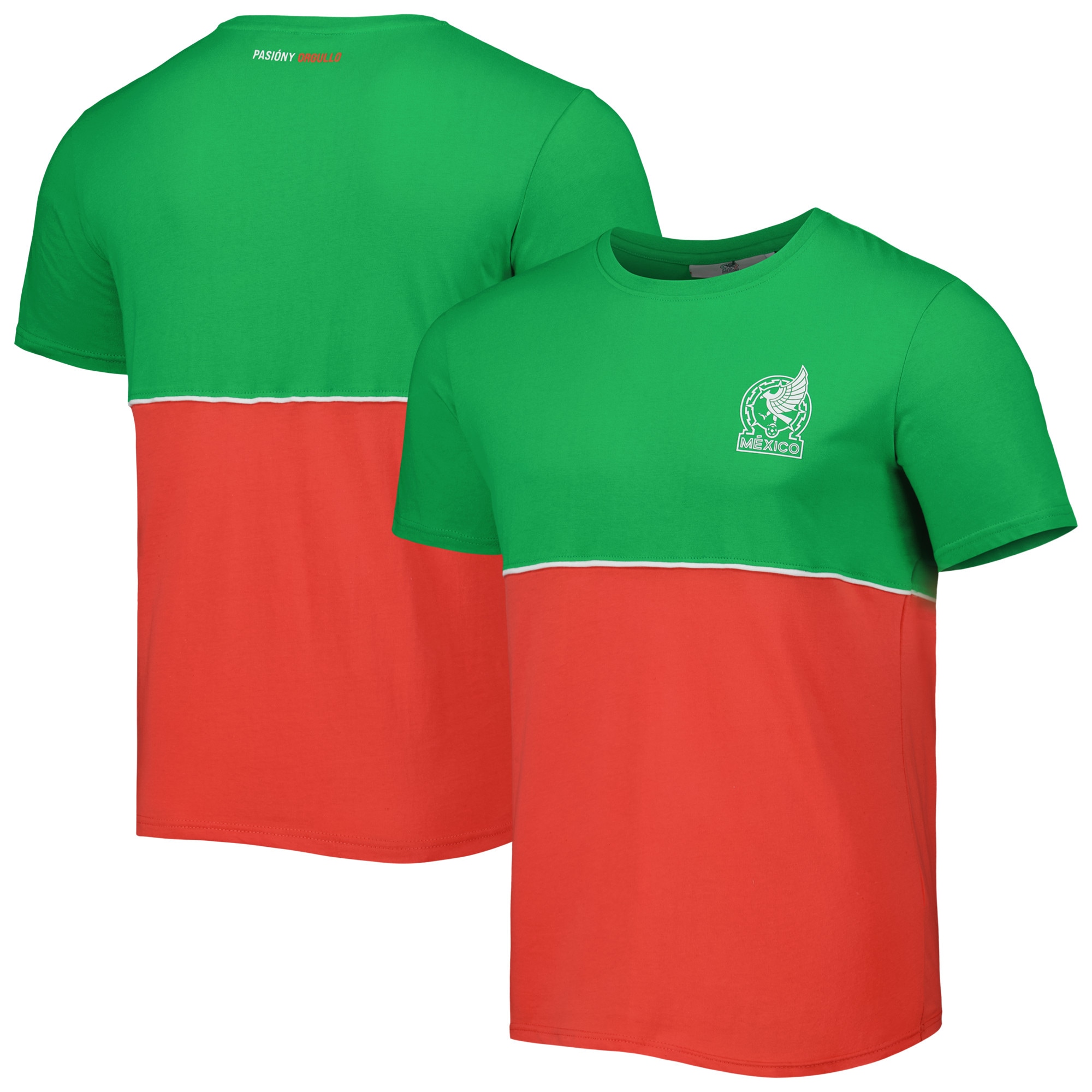Shop mexico national team block west t-shirt – greenred – Mexico Football Shirts & World Cup Jerseys