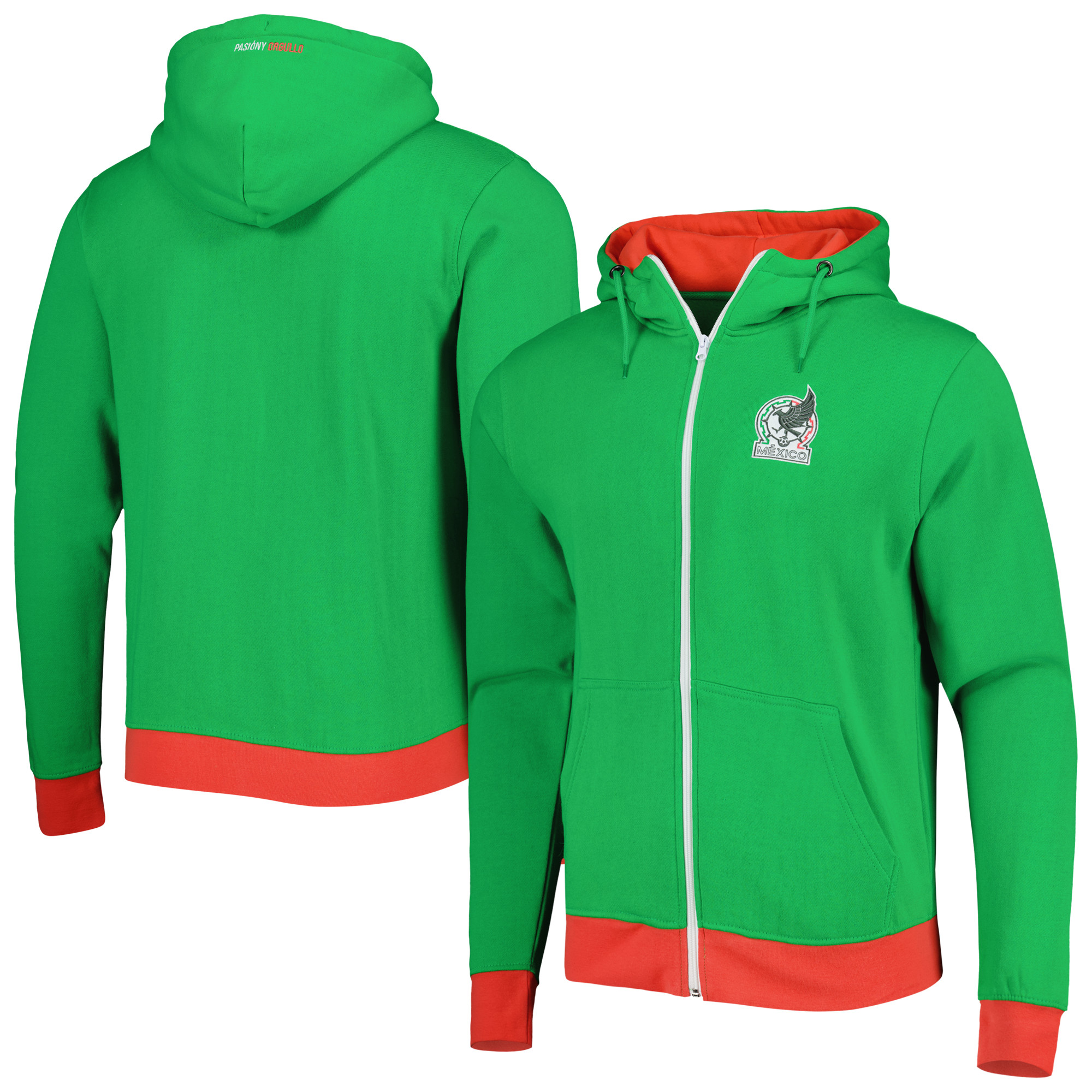Shop mexico national team crest full-zip hoodie – green – Mexico Football Shirts & World Cup Jerseys