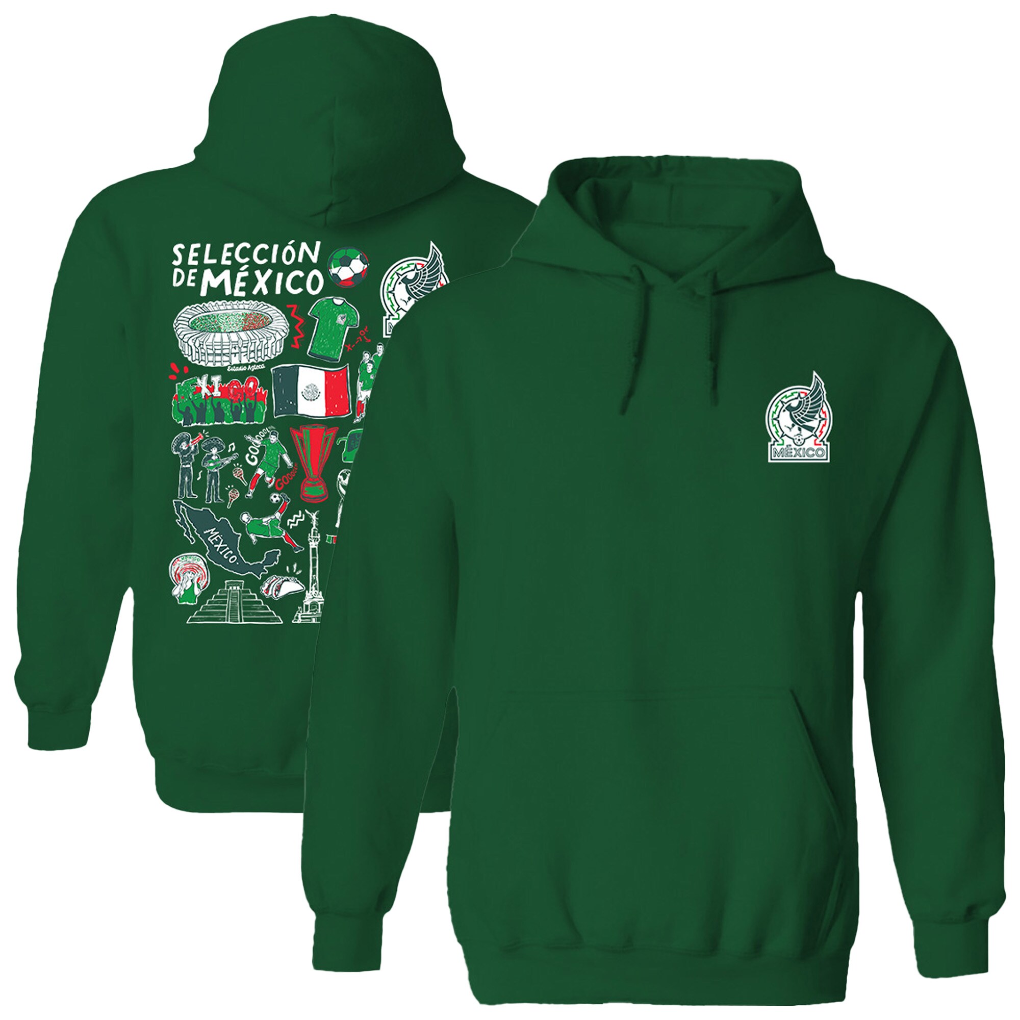 Shop mexico national team vive la fete women8217s impressions artwork pullover hoodie – green – Mexico Football Shirts & World Cup Jerseys