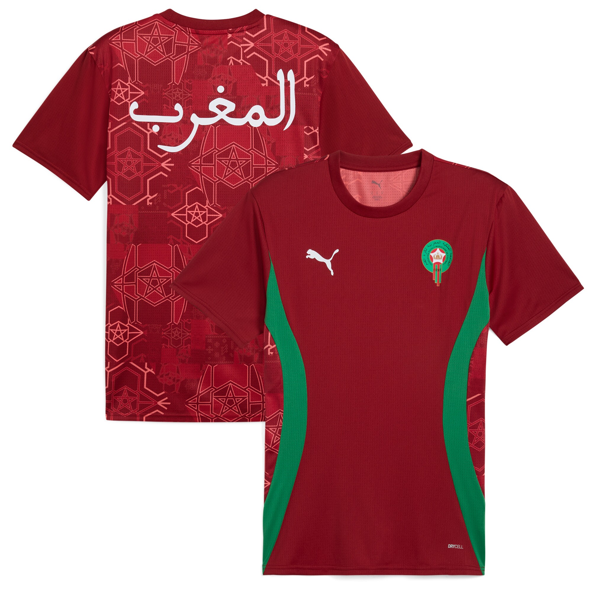Shop morocco national team puma 2025 pre-match jersey – red – Mexico Football Shirts & World Cup Jerseys