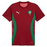 Shop morocco national team puma 2025 pre-match jersey – red – Mexico Football Shirts & World Cup Jerseys