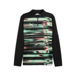 Shop portugal national team puma 2025 pre-match quarter-zip top – black – Mexico Football Shirts & World Cup Jerseys