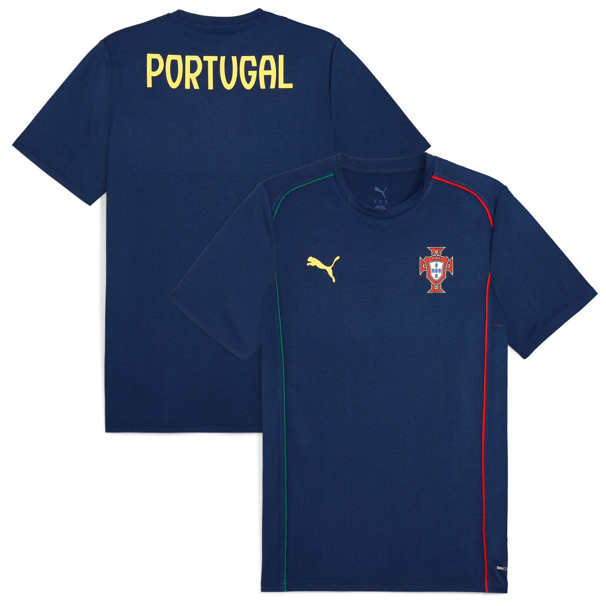 Shop portugal national team puma casuals t-shirt – navy – Mexico Football Shirts & World Cup Jerseys