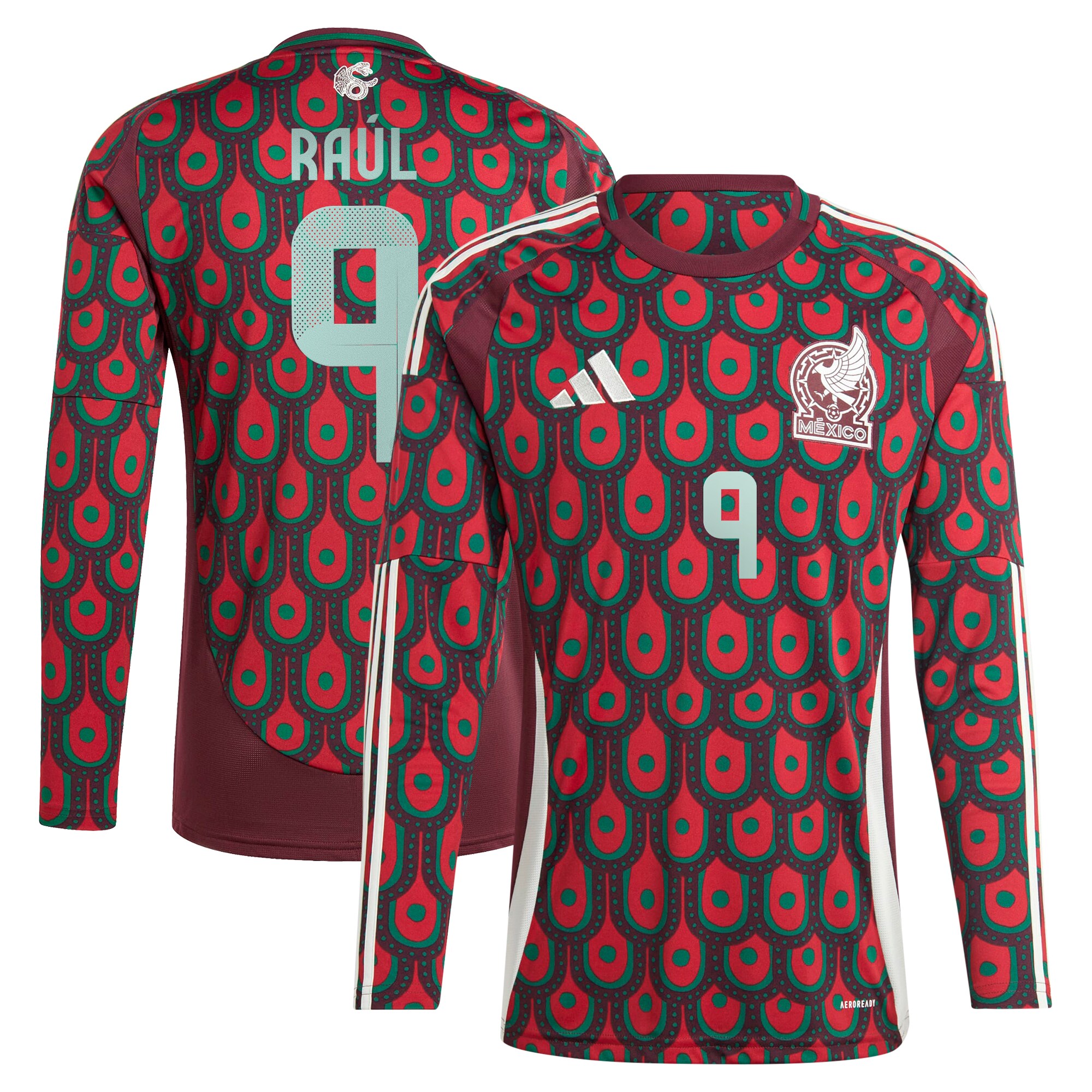 Shop raul jimenez mexico national team adidas 2024 home replica player long sleeve jersey – burgundy – Mexico Football Shirts & World Cup Jerseys