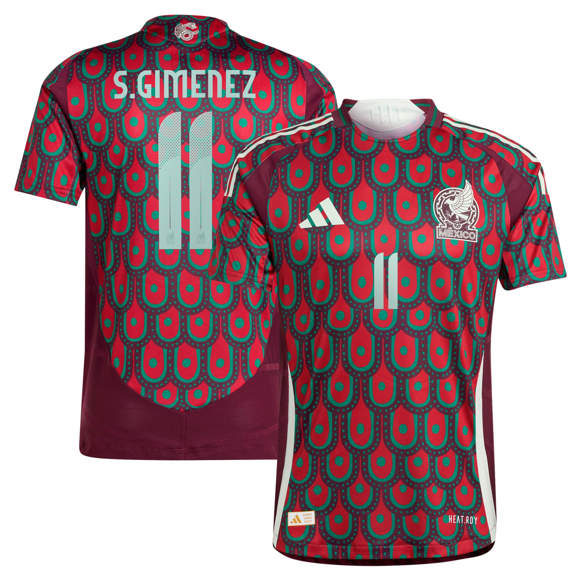 Shop santiago giménez mexico national team adidas 2024 home authentic player jersey – burgundy – Mexico Football Shirts & World Cup Jerseys