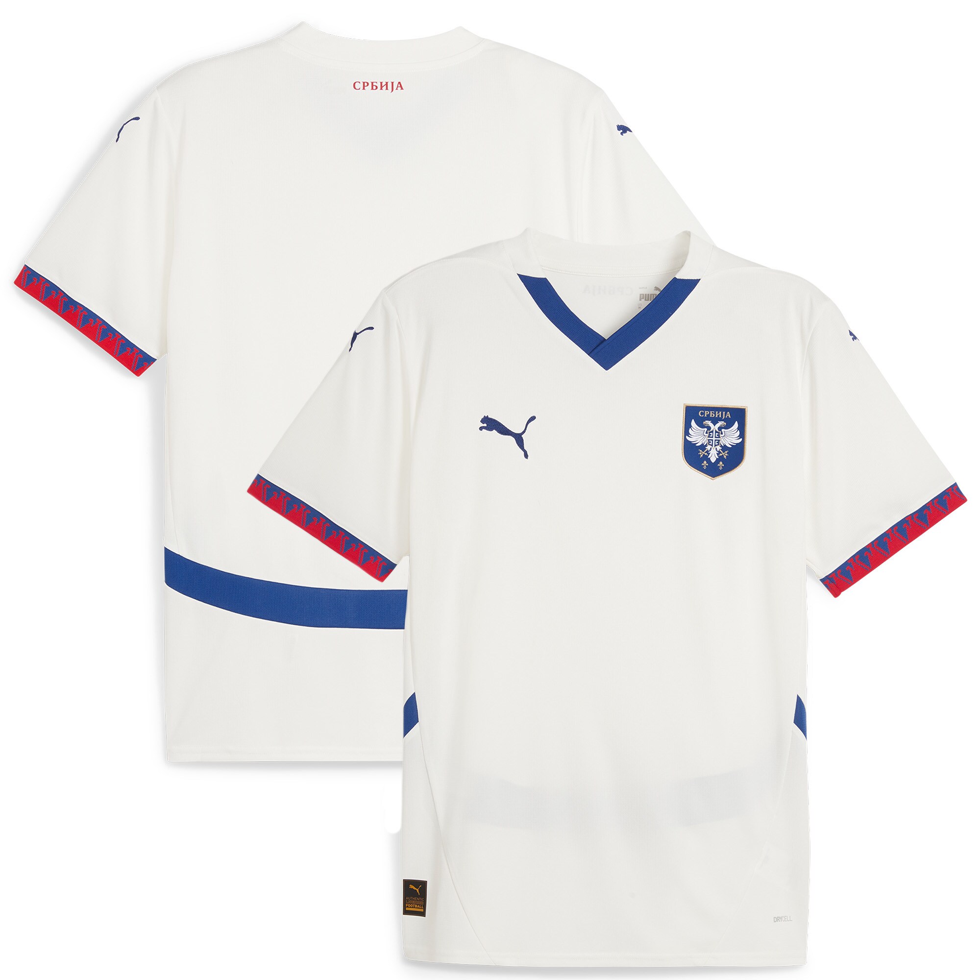 Shop serbia national team puma 2024 away replica jersey – white – Mexico Football Shirts & World Cup Jerseys