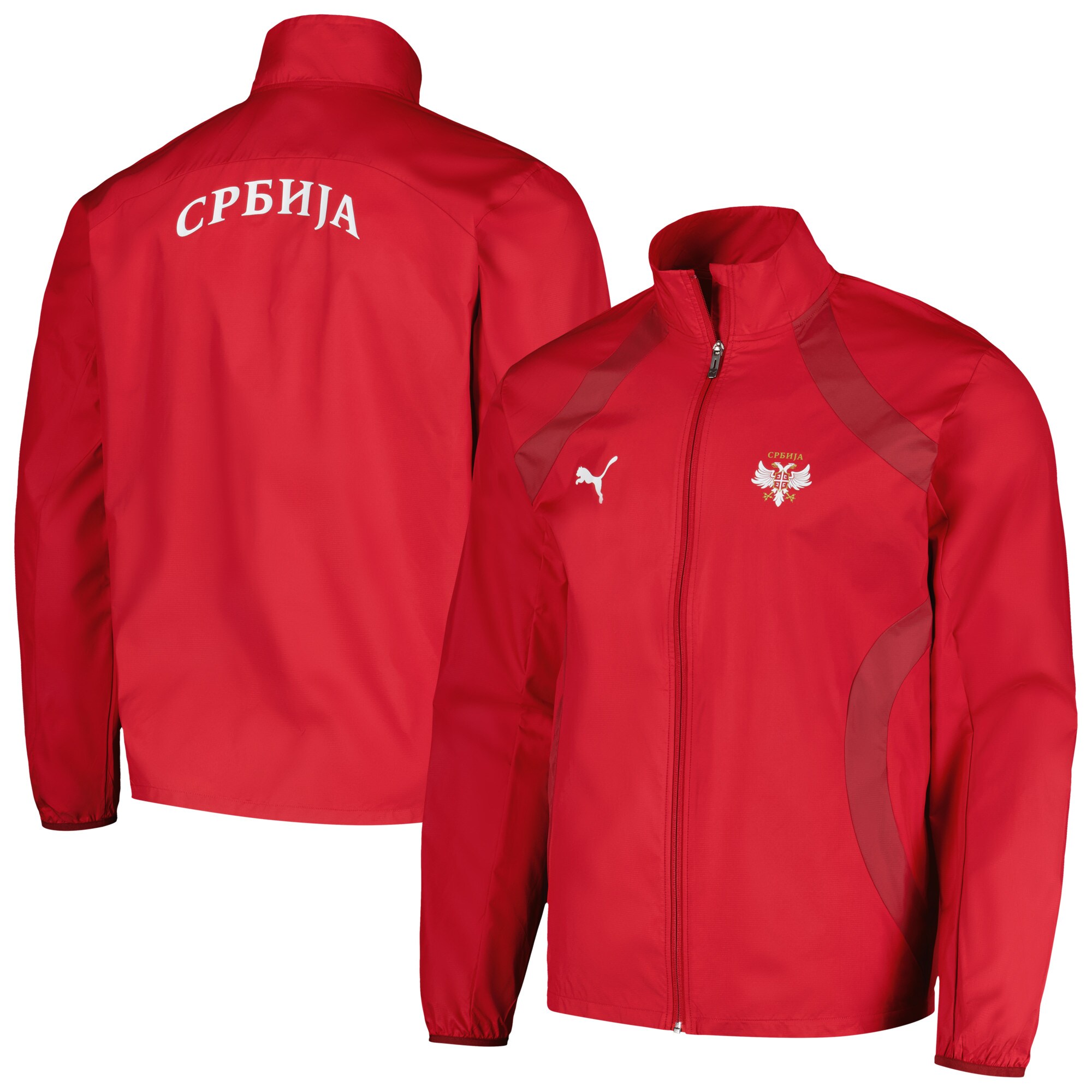 Shop serbia national team puma 2024 pre-match full-zip hoodie jacket – red – Mexico Football Shirts & World Cup Jerseys