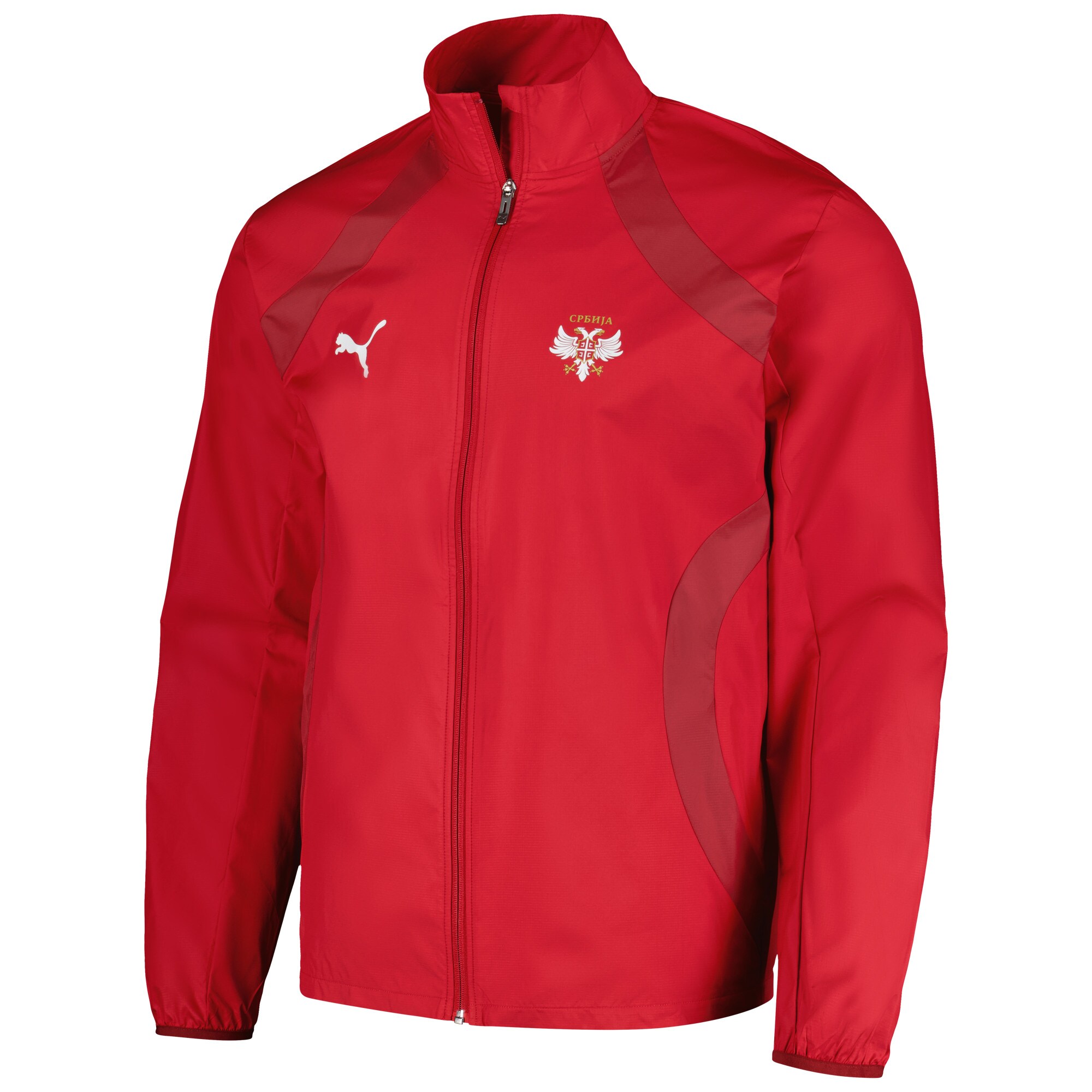 Shop serbia national team puma 2024 pre-match full-zip hoodie jacket – red – Mexico Football Shirts & World Cup Jerseys