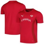 Shop serbia national team puma 2024 pre-match jersey – red – Mexico Football Shirts & World Cup Jerseys