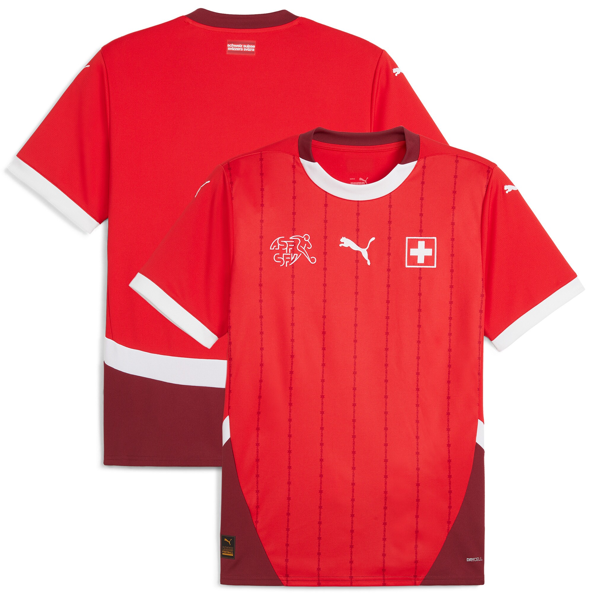 Shop switzerland national team puma 2024 home replica jersey – red – Mexico Football Shirts & World Cup Jerseys