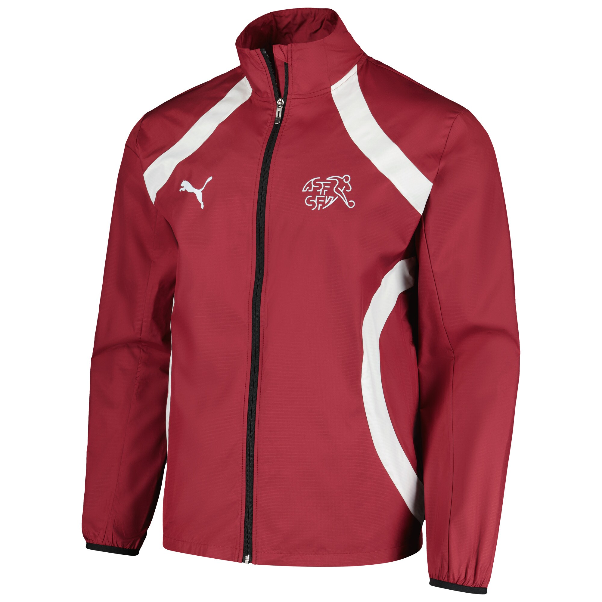 Shop switzerland national team puma 2024 pre-match full-zip hoodie jacket – red – Mexico Football Shirts & World Cup Jerseys