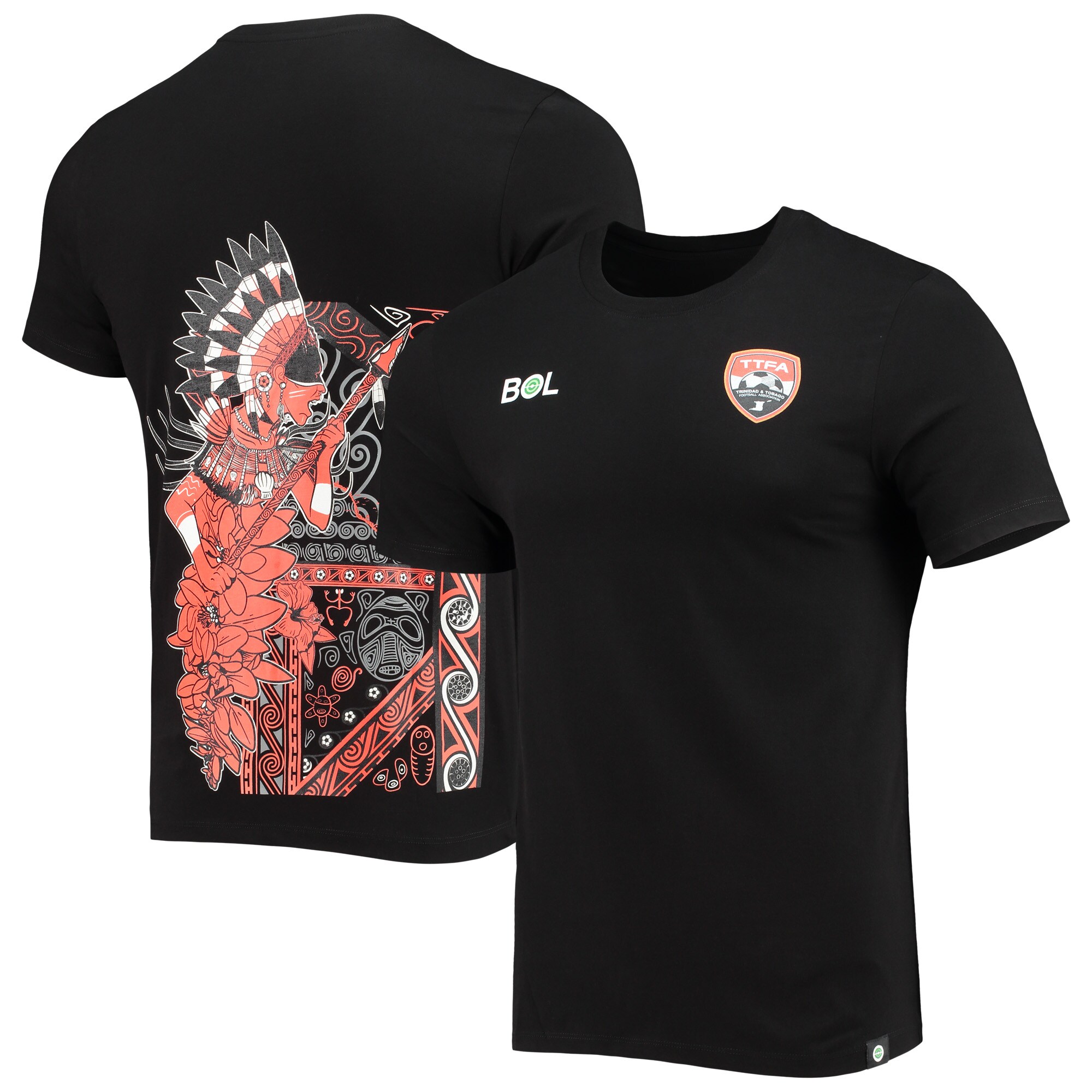 Shop trinidad and tobago national team warrior tribal t-shirt – black – Mexico Football Shirts & World Cup Jerseys